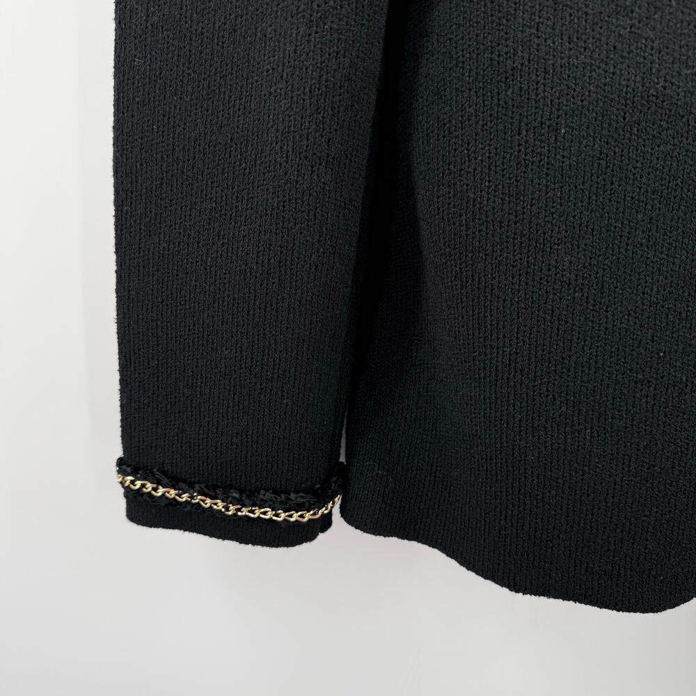 Endless Rose Cardigan Womens Size Small NWT Chain Trim Black Gold Sweater Blazer - Picture 11 of 16